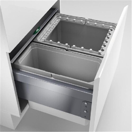 Naber Cox® Base 360 R/600-2, Abfallsammler für Frontauszüge, hellgra