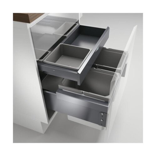Naber Cox® Base 360 K/600-2 mit Base-Board, Abfallsammler für Frontauszüge, ohne Biodeckel, hellgrau