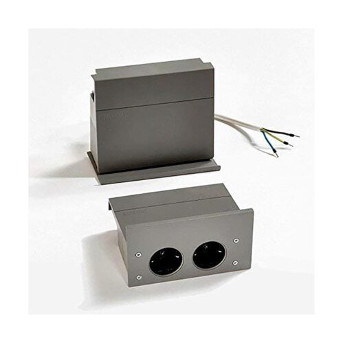 Linero MosaiQ eBoxx-Set zweifach Steckdose, graphitschwarz