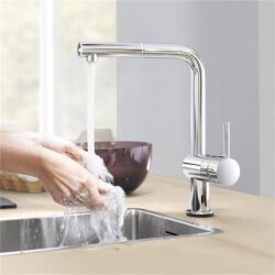 GROHE Küchenarmatur Minta, L-Auslauf, ausziehbarer...