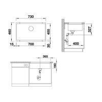 BLANCO Unterbaubecken SUBLINE 700-U Silgranit, InFino cafe