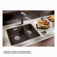 BLANCO Einbauspüle SUBLINE 340/160-F Silgranit flächenbündig einbaubar, InFino