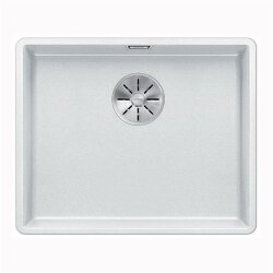 BLANCO Einbauspüle SUBLINE 500-F Silgranit flächenbündig einbaubar, InFino weiß
