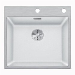 BLANCO Einbauspüle SUBLINE 500-IF/A SteelFrame Silgranit, mit Ablauffernbedienung, weiß