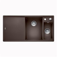 BLANCO Einbauspüle AXIA III 6 S-F Silgranit flächenbündig | InFino Ablauf | Becken rechts | cafe | mit Holz-Schneidbrett