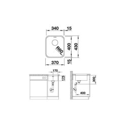 BLANCO Unterbaubecken SUPRA 340-U Edelstahl Bürstfinish
