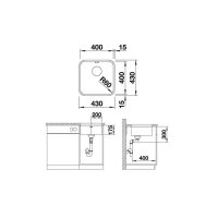 BLANCO Unterbaubecken SUPRA 400-U Edelstahl Bürstfinish