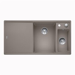 BLANCO Einbauspüle AXIA III 6 S Silgranit | InFino Ablauf | Becken rechts | tartufo | mit Glas-Schneidbrett