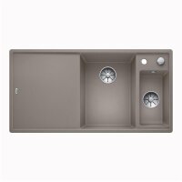 BLANCO Einbauspüle AXIA III 6 S Silgranit | InFino Ablauf | Becken rechts | tartufo | mit Glas-Schneidbrett