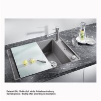 BLANCO Einbauspüle AXIA III 45 S-F Silgranit mit Glasschneidbrett, flächenbündig einbaubar, InFino, cafe