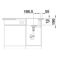 BLANCO Einbauspüle AXIA III 45 S-F Silgranit mit Glasschneidbrett, flächenbündig einbaubar, InFino, cafe