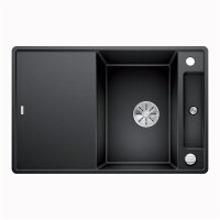 BLANCO Einbauspüle AXIA III 45 S-F Silgranit mit Holzschneidbrett, flächenbündig einbaubar, InFino, anthrazit