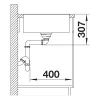 BLANCO Einbauspüle AXIA III 45 S-F Silgranit mit Holzschneidbrett, flächenbündig einbaubar, InFino, anthrazit