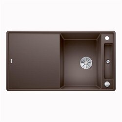 BLANCO Einbauspüle AXIA III 5 S-F Silgranit mit Glasschneidbrett, flächenbündig einbaubar, InFino, cafe