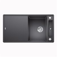 BLANCO Einbauspüle AXIA III 5 S-F Silgranit mit Glasschneidbrett, flächenbündig einbaubar, InFino, felsgrau