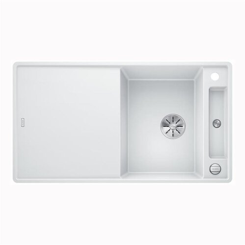 BLANCO Einbauspüle AXIA III 5 S-F Silgranit mit Glasschneidbrett, flächenbündig einbaubar, InFino, weiß