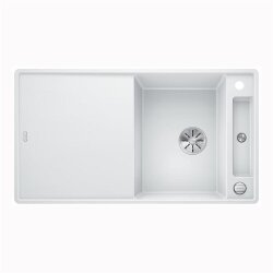BLANCO Einbauspüle AXIA III 5 S-F Silgranit mit Glasschneidbrett, flächenbündig einbaubar, InFino, weiß