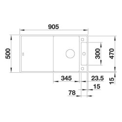 BLANCO Einbauspüle AXIA III 5 S-F Silgranit mit Glasschneidbrett, flächenbündig einbaubar, InFino, weiß