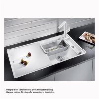 BLANCO Einbauspüle AXIA III 5 S-F Silgranit mit Glasschneidbrett, flächenbündig einbaubar, InFino, weiß
