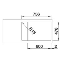 BLANCO Einbauspüle LANTOS XL 6S-IF Compact Edelstahl Bürstfinish mit Ablauffernbedienung