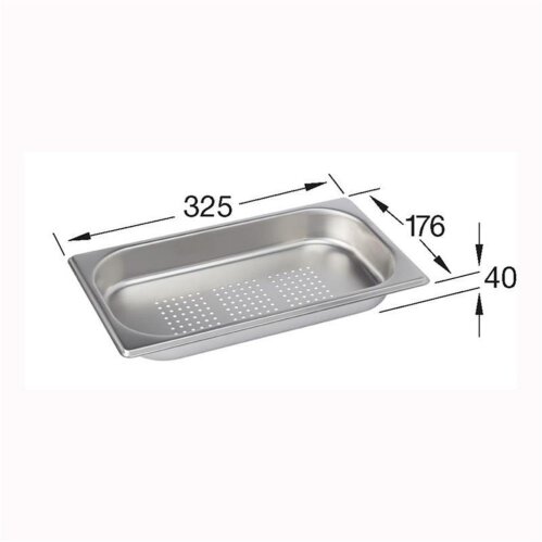 Villeroy & Boch Gastronombehälter GN 1/3-40, Bodenfläche gelocht