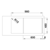 BLANCO Einbauspüle DINAS 6S Edelstahl Bürstfinish
