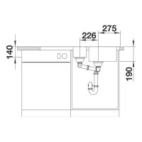 BLANCO Einbauspüle DINAS 6S Edelstahl Bürstfinish