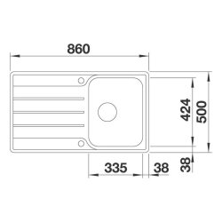 BLANCO Einbauspüle LEMIS 45 S-IF Edelstahl Bürstfinish