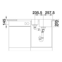 BLANCO Einbauspüle LEMIS 6 S-IF Edelstahl Bürstfinish