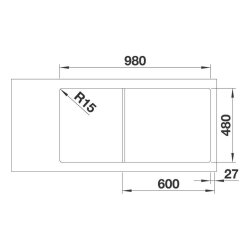 BLANCO Einbauspüle LEMIS XL 6 S-IF Edelstahl Bürstfinish
