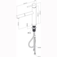 Villeroy & Boch Küchenarmatur Como Shower Sky Edelstahl massiv