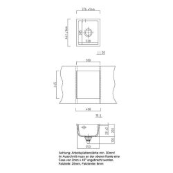 Systemceram Einbauspüle KeraDomo Mera 39 F/o flächenbündig einbaubar Excenterbetätigung Magnolie
