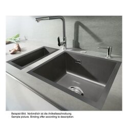 Systemceram Einbauspüle KeraDomo Mera 57 F/o flächenbündig einbaubar Excenterbetätigung Fango
