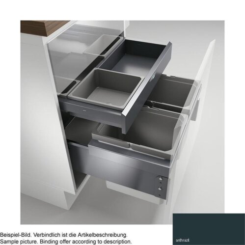 Naber Cox® Base 360 K/600-2 mit Base-Board, Abfallsammler für Frontauszüge, ohne Biodeckel, anthrazit