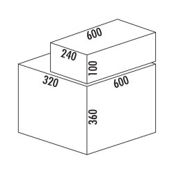 Naber Cox® Base 360 K/600-2 mit Base-Board, Abfallsammler für Frontauszüge, ohne Biodeckel, anthrazit