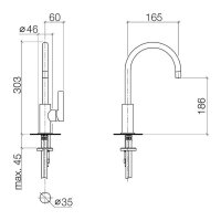 Dornbracht TARA ULTRA BAR TAP Einhebelmischer I  Küchenarmatur Wasserhahn Spültischarmatur