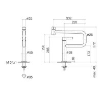 Dornbracht TARA ULTRA PIVOT Einhebelmischer I  Küchenarmatur Wasserhahn Spültischarmatur