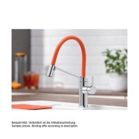 BLANCO Küchenarmatur VIU-S | Einhebelmischer | Flexauslauf farbig, Chrom | Hochdruck