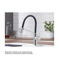 BLANCO Küchenarmatur VIU-S | Einhebelmischer | Flexauslauf farbig, Chrom | Hochdruck