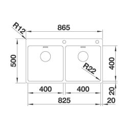 BLANCO Einbaubecken ANDANO 400/400-IF/A Edelstahl Seidenglanz mit InFino Ablaufsystem