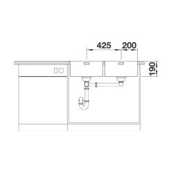 BLANCO Einbaubecken ANDANO 400/400-IF/A Edelstahl Seidenglanz mit InFino Ablaufsystem