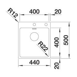 BLANCO Einbaubecken ANDANO 400-IF/A Edelstahl Seidenglanz mit InFino Ablaufsystem