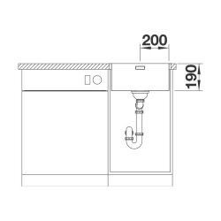 BLANCO Einbaubecken ANDANO 400-IF/A Edelstahl Seidenglanz mit InFino Ablaufsystem