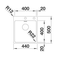 BLANCO Einbaubecken ANDANO 400-IF/A Edelstahl Seidenglanz mit InFino Ablaufsystem