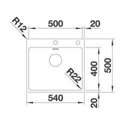 BLANCO Einbaubecken ANDANO 500-IF/A Edelstahl Seidenglanz mit InFino Ablaufsystem
