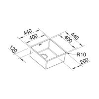 BLANCO Unterbaubecken CLARON 400-U Edelstahl Durinox InFino
