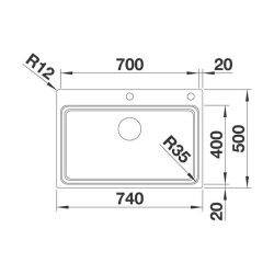 BLANCO Einbaubecken ETAGON 700-IF/A Edelstahl Seidenglanz, InFino Ablauf
