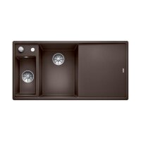 BLANCO Einbauspüle  AXIA III 6 S Silgranit | InFino Ablauf | Becken links | cafe | mit Holz-Schneidbrett