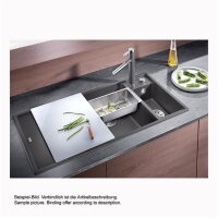 BLANCO Einbauspüle AXIA III 6 S Silgranit | InFino Ablauf | Becken links | cafe | mit Glas-Schneidbrett
