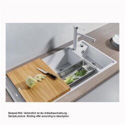 BLANCO Einbauspüle  AXIA III 6 S Silgranit | InFino Ablauf | Becken links | tartufo | mit Holz-Schneidbrett
